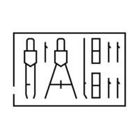 drafting tools architectural drafter line icon illustration vector