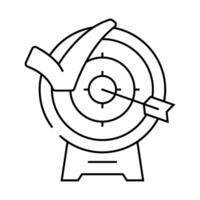 arrow target check mark line icon illustration vector