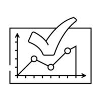 graph check mark line icon illustration vector