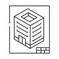 isometric view architectural drafter line icon illustration vector