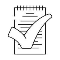 notepad check mark line icon illustration vector