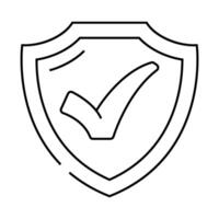 shield check mark line icon illustration vector