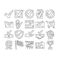 check mark yes correct icons set vector