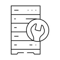 server maintenance database line icon illustration vector