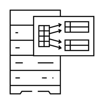 indexing data database line icon illustration vector