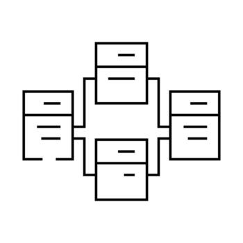 relational database line icon illustration vector