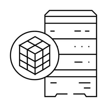 datos agrupamiento base de datos línea icono ilustración vector