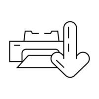 printer loading document line icon illustration vector