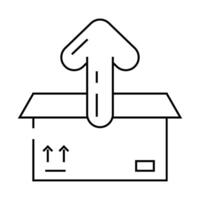 open box unpacking loading contents line icon illustration vector