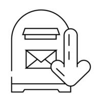 open letter box loading mailbox line icon illustration vector