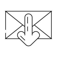 closed envelope downloada message line icon illustration vector