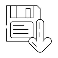 floppy disk saving loading data line icon illustration vector