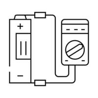 testing battery line icon illustration vector