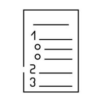 numbered list line icon illustration vector