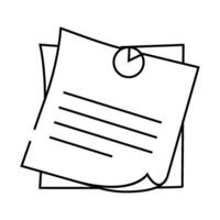 sticky note pin list line icon illustration vector