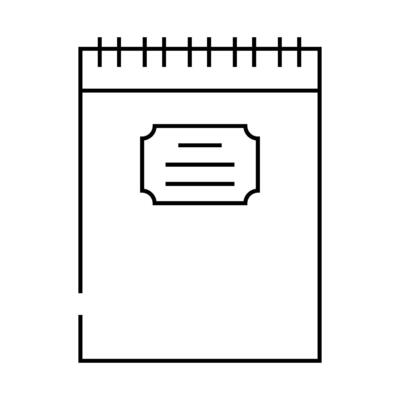 spiral notepad list line icon illustration