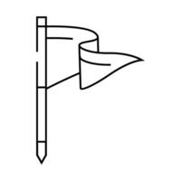 flag pointer map location line icon illustration vector