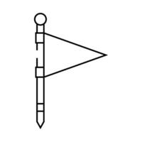 flag red pointer map location line icon illustration vector