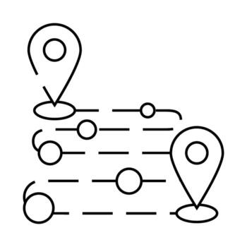 track airplane pointer map line icon illustration vector