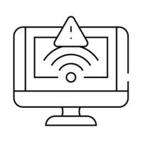 network troubles repair computer line icon illustration vector