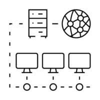 network configuration repair computer line icon illustration vector