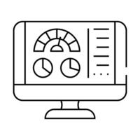 pc optimization repair computer line icon illustration vector