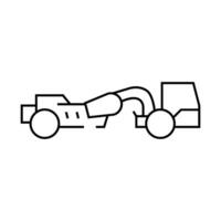 scraper machine construction vehicle line icon illustration vector