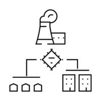 power grid efficient line icon illustration vector