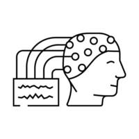 eeg monitoring neuroscience neurology line icon illustration vector