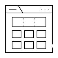 grid system ux ui design line icon illustration vector