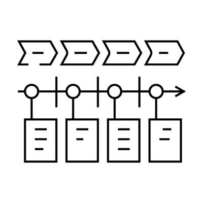 user journey map ux ui design line icon illustration