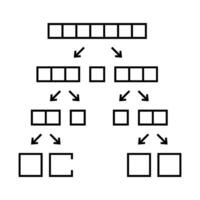 quicksort algorithm line icon illustration vector