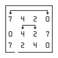 selection sort algorithm line icon illustration vector