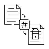 hashing algorithm line icon illustration vector