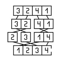 mergesort algorithm line icon illustration vector