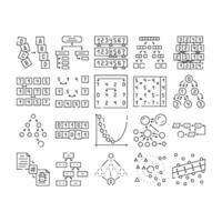 sorting algorithm data filter icons set vector