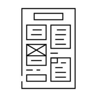 document layout technical writer line icon illustration vector