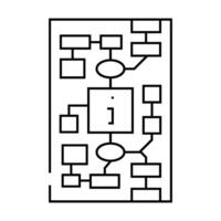 information mapping technical writer line icon illustration vector