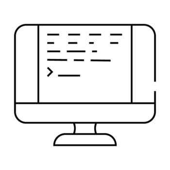 user interface text technical writer line icon illustration vector