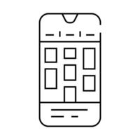 time blocking app management line icon illustration vector