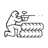 game paintball line icon illustration vector