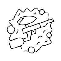 team paintball badge game line icon illustration vector