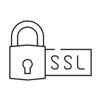 ssl secure sockets layer seo line icon illustration vector