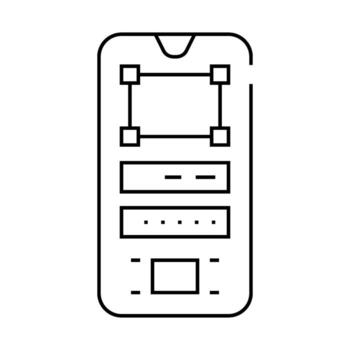prototipo ux ui diseño línea icono ilustración vector