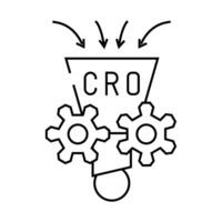 conversion rate optimization cro line icon illustration vector