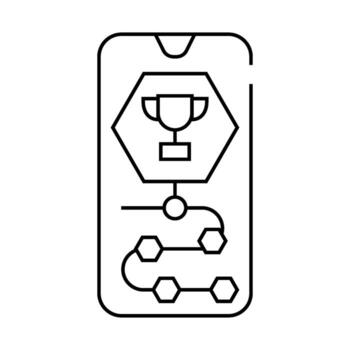 gamificación ux ui diseño línea icono ilustración vector