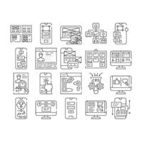 ui ux web interface app icons set vector