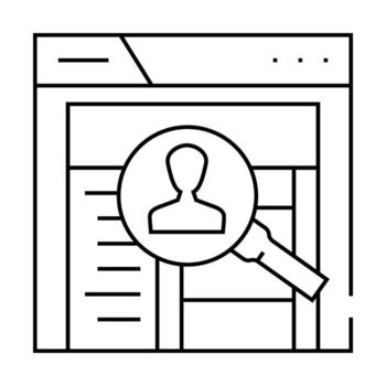 contextual investigación ux ui diseño línea icono ilustración vector