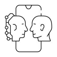 human computer interaction hci line icon illustration vector