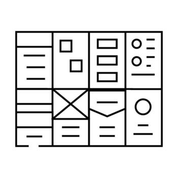 loco 8s ux ui diseño línea icono ilustración vector